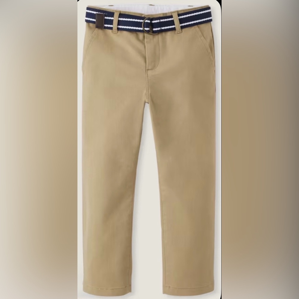Gymboree Boys Belted Chino Pants- Tan- Size 5T-NWT